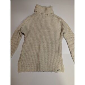 Abercrombie Fitch Chunky Knit Turtleneck Sweater Women S Cream Cozy Oversized